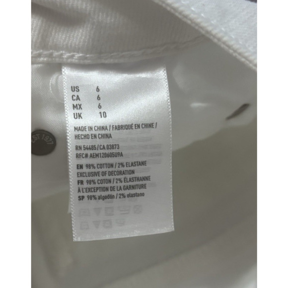 American Eagle Skirt Denim 6 White Distressed Frayed Hem Rodeo Concert Festival - Picture 8 of 8